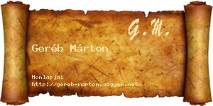 Geréb Márton névjegykártya